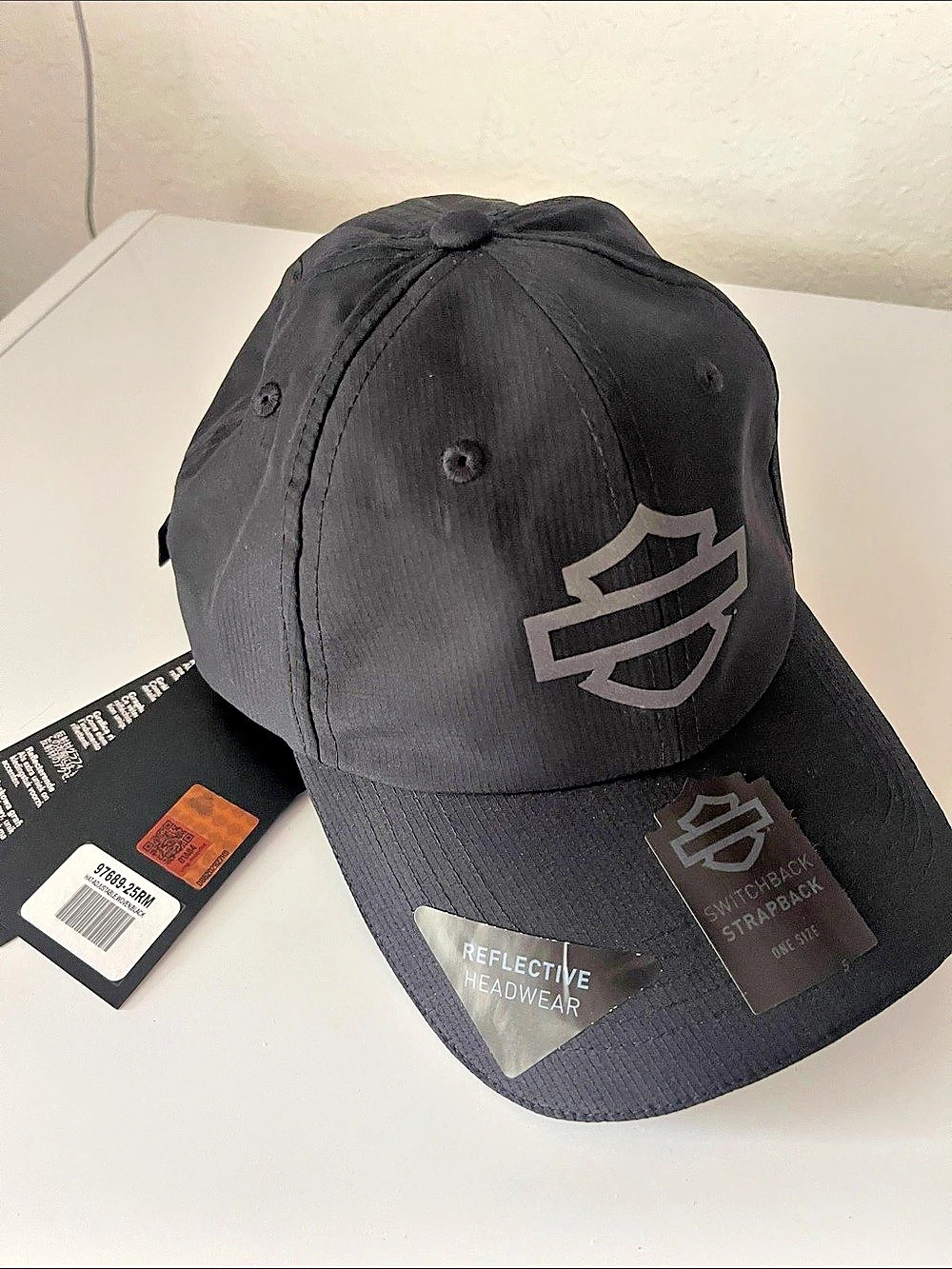 Harley-Davidson H-D TECH Reflective Switchback Adjustable Cap Reflective Black